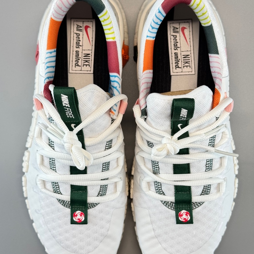Nike Free Metcon 5 is White and Pink-Green Wmns Athletic Shoes - Picture 9 of 9